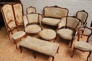 10 pc Walnut Louis XV sofa set
