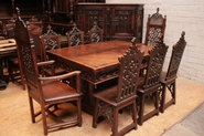 10pc gothic style dinning set in oak