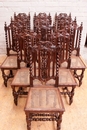 Hunt style Chairs in Oak, France 19th century