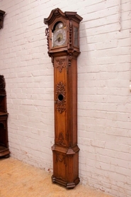 18th century Liege Louis XVI clock in oak dated 1760