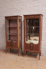 2 Louis XVI Display cabinets with beonze