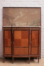 3 door Tansition style cabinet with marble top