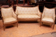 3 pc. gilt wood Louis XVI style sofa set