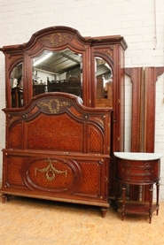 3 pc high quality mahogany and bronze Louis XVI bedroomset