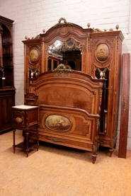 3 pc Louis XVI bedroom in mahogany and bronze