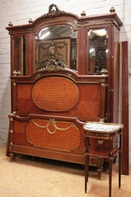 3 Pc Louis XVI marqueterie and bronze bedroom signed MERCIER PARIS