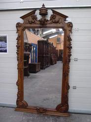 monumental oak mirror 19th century