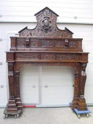 oak figural fire mantle 19th century