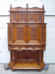 monumental solid walnut cabinet 19th century