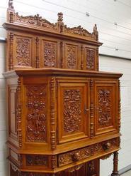 monumental solid walnut cabinet 19th century