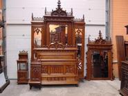 exceptional 5 pc solid walnut gothic bedroom 19th century 