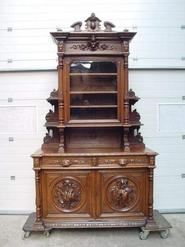 french oak hunt cabinet 19th century