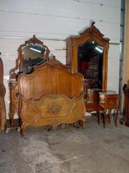 French 4 pc louis XV solid walnut bedroomset 19th century
