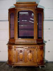 French monumental solid walnut bookcase/cabinet 19 th century (78 inch wide x 116 inch tall)
