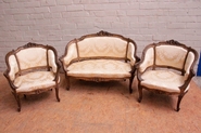 3pc gilt wood Louis XV sofa set in excellent condition