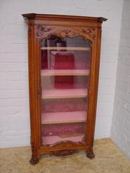 Walnut regency style display cabinet signed by the maker 19th century