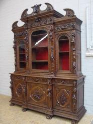super quality 6 door oak hunt bookcase 19th century