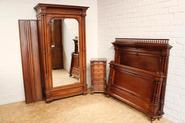 3pc walnut Henri II bedroom set 19th century