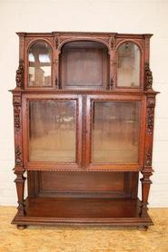oak hunt display cabinet 19th century