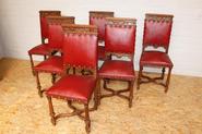 set of 6 walnut Henr II chairs 19th centuy 