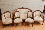 5 pc walnut Louis XVI sofa set