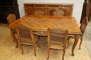 French provencial 8pc walnut dining set 