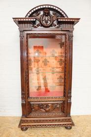 Walnut renaissance display cabinet