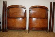 pair of twin beds with bronze and inlay circa 1900