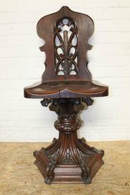 Very special oak gothic chair 19th century