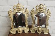 pair of bronze mirrors 19th century