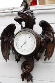 Walnut dragon barometer 19th century