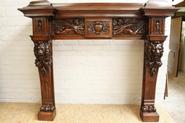exceptional monumental walnut fire mantle signed by the maker 19th century