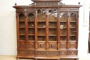 Exceptional 6 door walnut Henri II bookcase 19th century