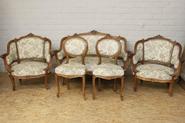 5pc walnut Louis XV sofa set