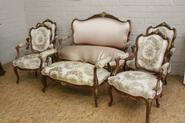 6 pc walnut Louis XV sofa set 