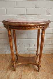 Original gilt Louis XVI table with marble top 19th century