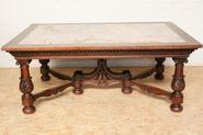 Walnut and marble renaissance table 19th century
