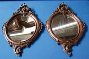 Pair walnut Louis XV mirrors 19th century