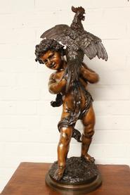 Bronze statue signed by Emile Laporte (1858 - 1907) 39.5 inch tall !!!!!!!!!   1 meter tall