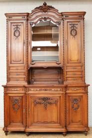 quality monumental walnut louis XVI cabinet 19th century