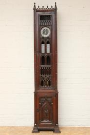 Oak Gothic Grandfathers clock 19th century