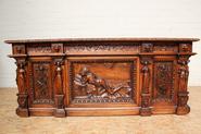 Walnut figural renaissance desk 19th century
