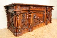 Figural walnut renaissance desk 19th century