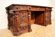 Walnut figural renaissance-desk 19th century