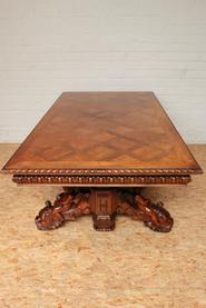 Walnut exceptional cherub table 19th century