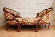 3 pc. Walnut Louis XV sofa set