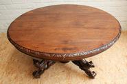 Oak hunt table with animals 19th century