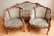 3 pc. Walnut Louis XV sofa set