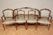 5pc. Walnut Louis XV sofa set