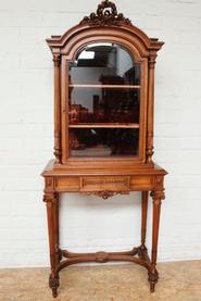 Walnut Louis XVI display cabinet 19th century